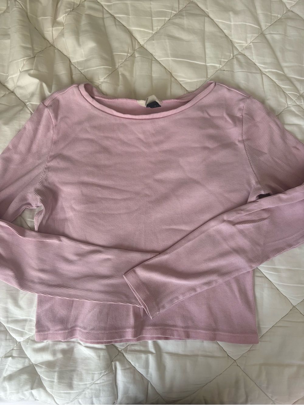 Universal Thread Light Pink Ribbed Long-Sleeve Tee - Picture 2 of 3